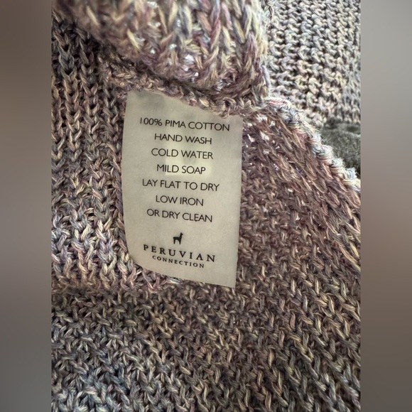 Peruvian Connection 100% Pima Cotton Knit Crewneck‎ Pullover Sweater Women’s XS - Picture 3 of 6